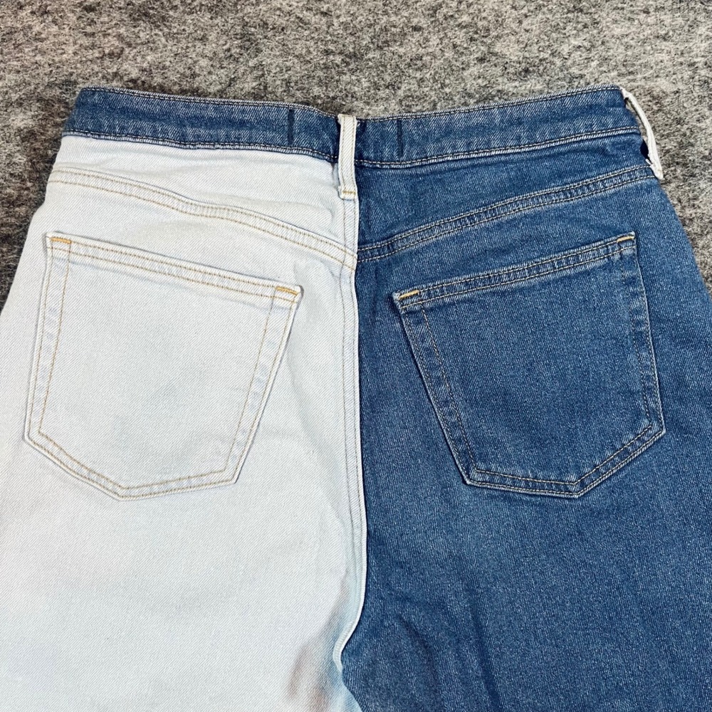 Hollister Patchwork Jeans Womens 9R Blue Ultra High Rise Straight 29x27 Y2K Boho - Picture 6 of 12